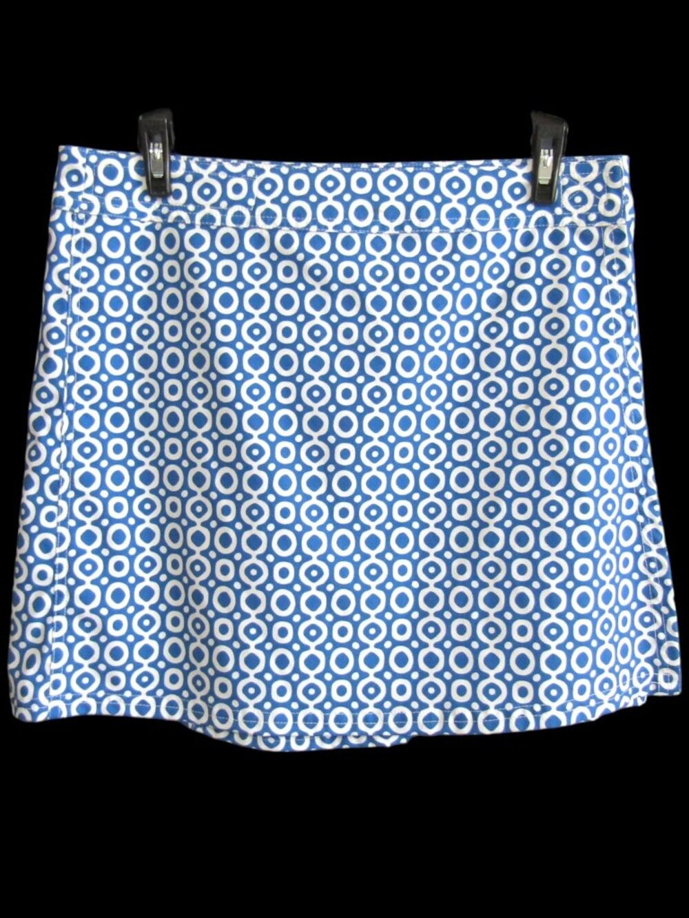 RipSkirt Hawaii Skirt Size S Blue White Dot 15 In Length 1 Wrap Womens Flaw